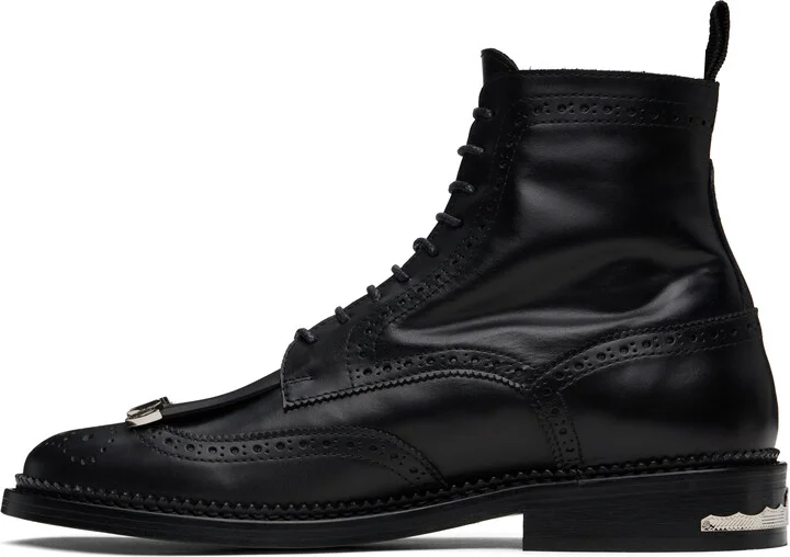Toga Virilis SSENSE Exclusive Black Fringed Boots - Image 3