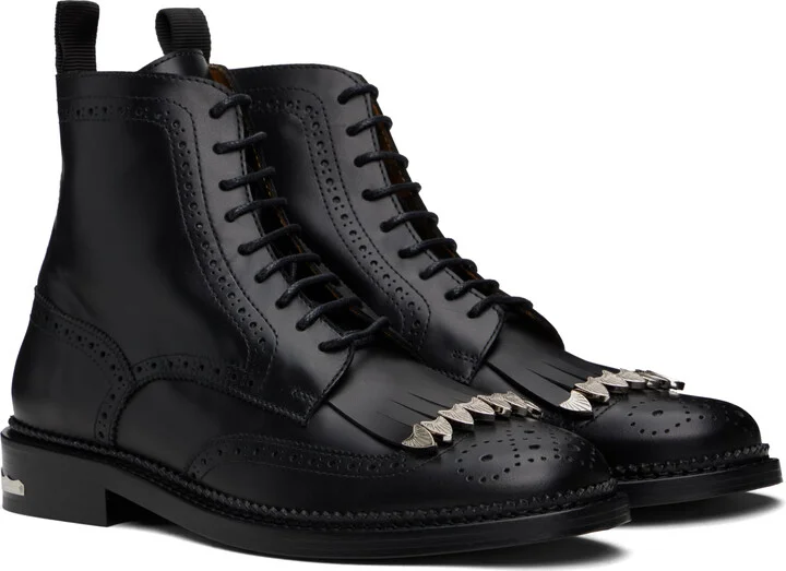 Toga Virilis SSENSE Exclusive Black Fringed Boots - Image 4