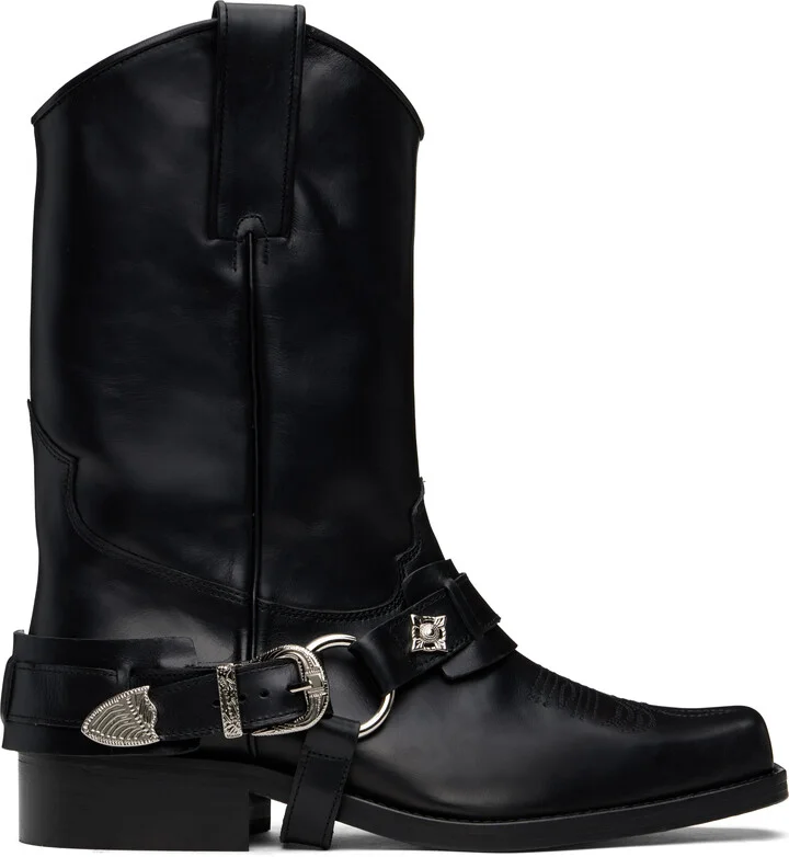 Toga Virilis SSENSE Exclusive Black Hard Leather Boots