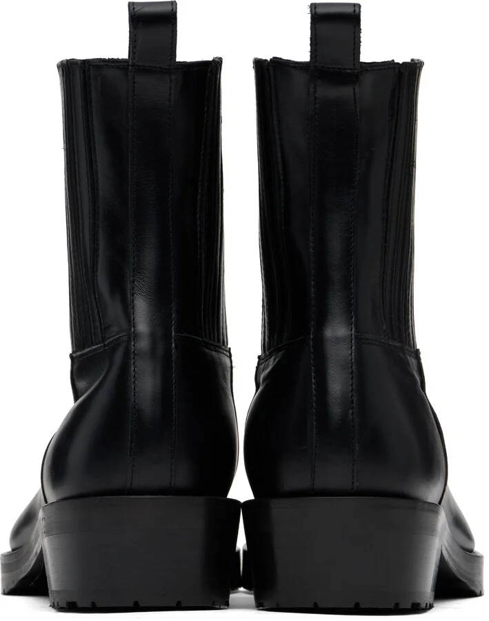 Toga Virilis SSENSE Exclusive Black Hard Leather Chelsea Boots - Image 2