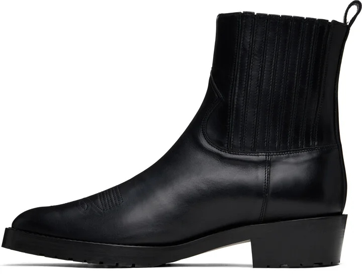 Toga Virilis SSENSE Exclusive Black Hard Leather Chelsea Boots - Image 3