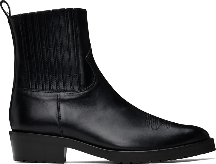 Toga Virilis SSENSE Exclusive Black Hard Leather Chelsea Boots
