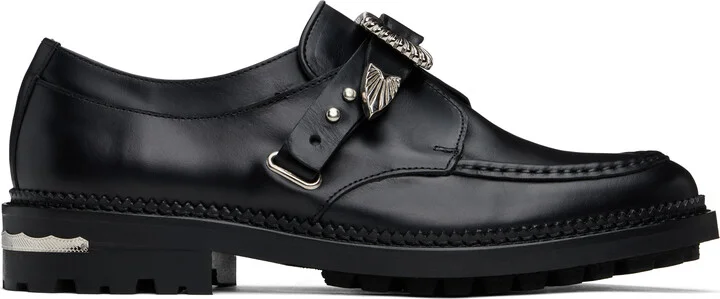 Toga Virilis SSENSE Exclusive Black Hard Leather Monkstraps