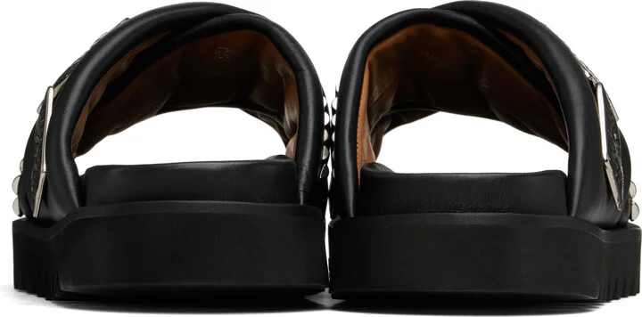 Toga Virilis SSENSE Exclusive Black Padded Leather Sandals - Image 2
