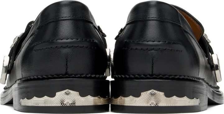 Toga Virilis SSENSE Exclusive Black Saffiano Leather Loafers - Image 2