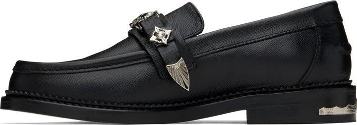Toga Virilis SSENSE Exclusive Black Saffiano Leather Loafers - Image 3