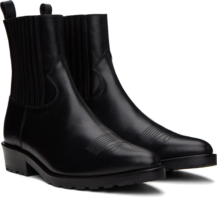 Toga Virilis SSENSE Exclusive Black Western Chelsea Boots - Image 4