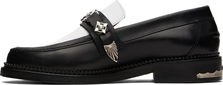 Toga Virilis SSENSE Exclusive Black & White Hard Loafers - Image 3