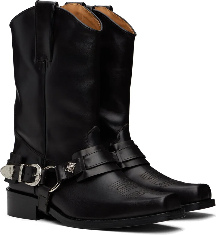 Toga Virilis SSENSE Exclusive Brown Harness Boots - Image 4