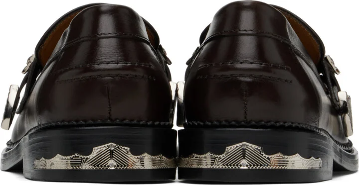 Toga Virilis SSENSE Exclusive Brown Metal Loafers - Image 2