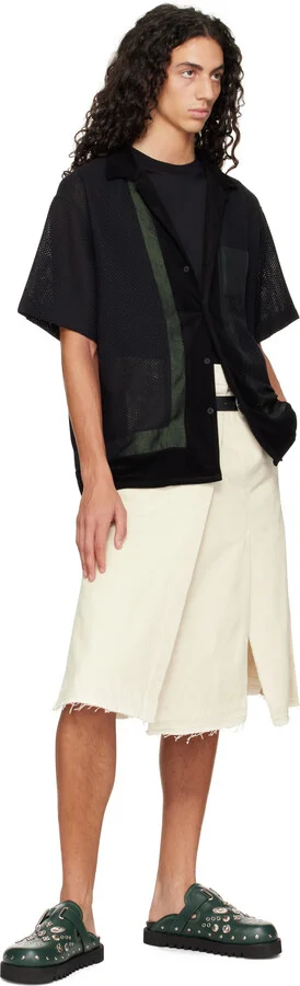 Toga Virilis SSENSE Exclusive Green Eyelet Metal Sabot Slip-on Loafers - Image 5