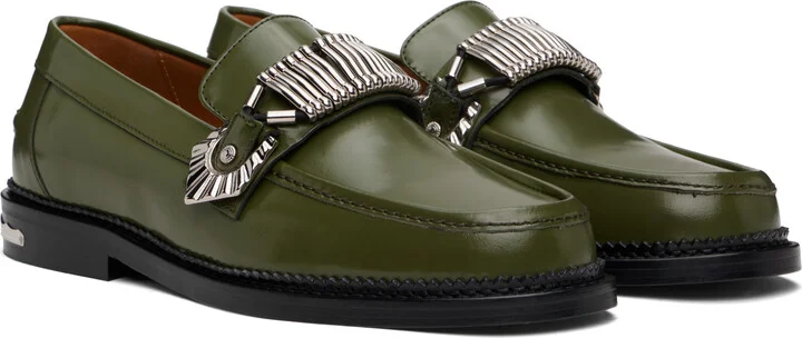 Toga Virilis SSENSE Exclusive Green Polido Loafers - Image 4