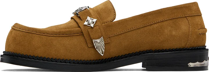 Toga Virilis SSENSE Exclusive Tan Suede Loafers - Image 3