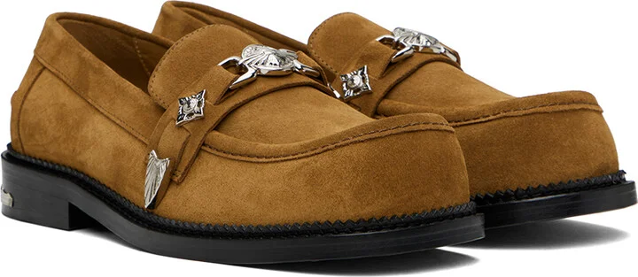 Toga Virilis SSENSE Exclusive Tan Suede Loafers - Image 4