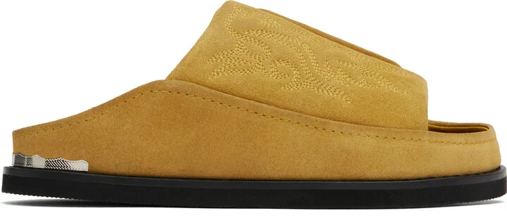 Toga Virilis Tan Embroidered Sandals