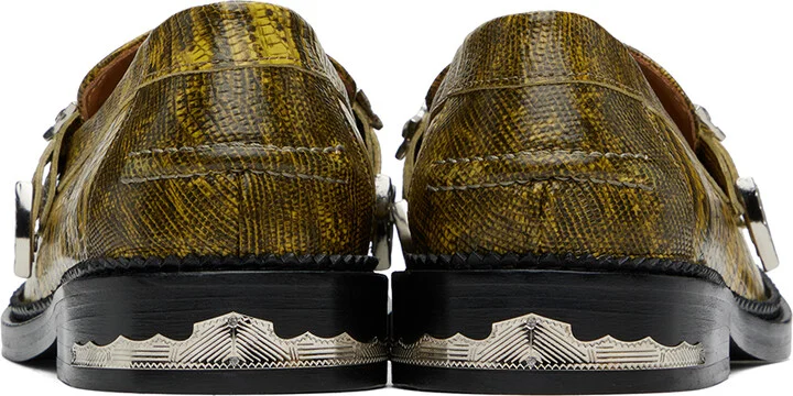 Toga Virilis Yellow Croc-Embossed Loafers - Image 2