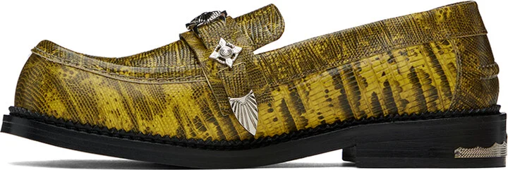 Toga Virilis Yellow Croc-Embossed Loafers - Image 3