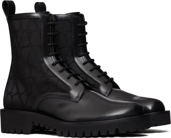 Toile Iconographe leather combat boots - Image 2