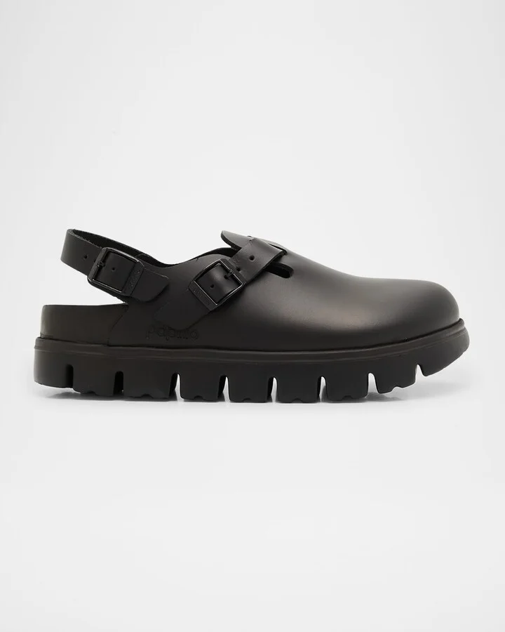Tokio Exquisite Flatform Leather Clogs