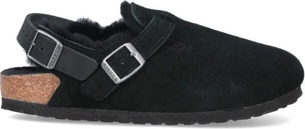 Tokio Fur Mules In Black Suede