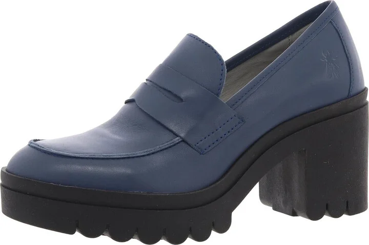 Tokyo 803 Womens Lugged Sole Leather Loafer Heels