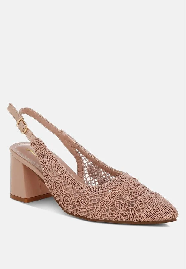 Tolina Woven Design Slingback Sandals - Image 2