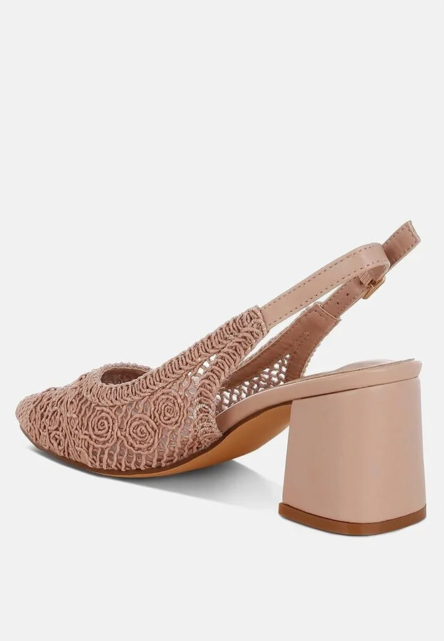 Tolina Woven Design Slingback Sandals - Image 3