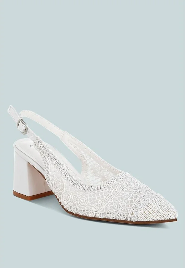 Tolina Woven Design Slingback Sandals - Image 4