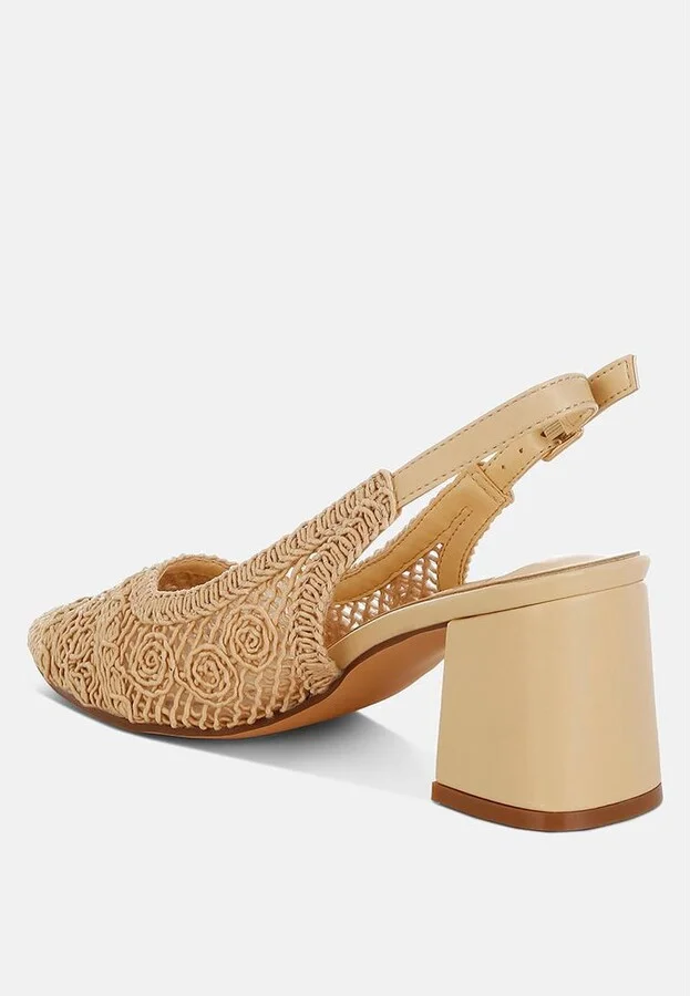 Tolina Woven Design Slingback Sandals - Image 6