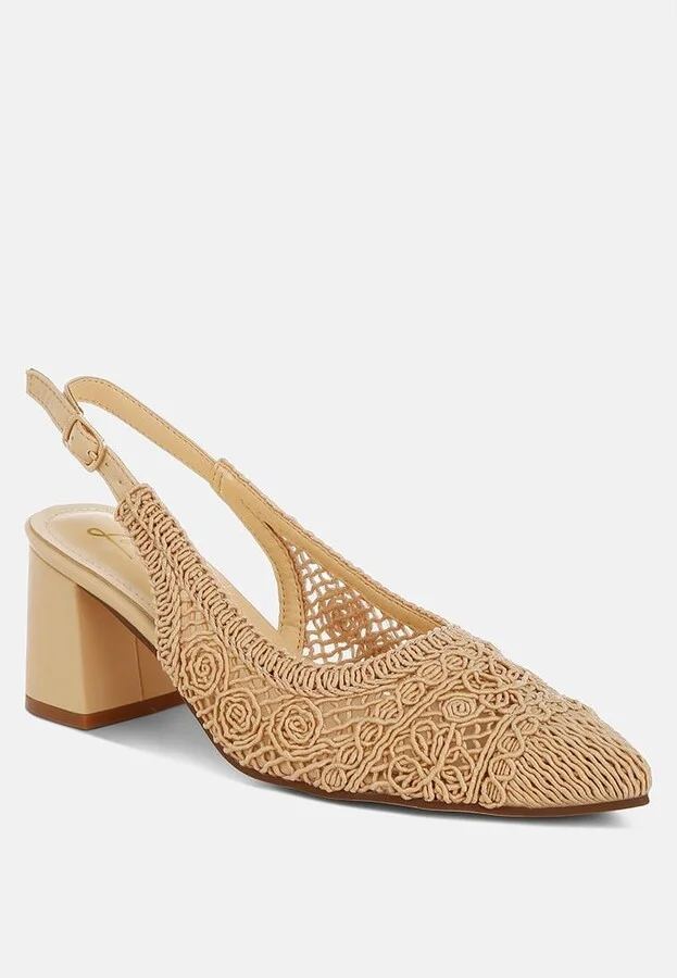 Tolina Woven Design Slingback Sandals - Image 7