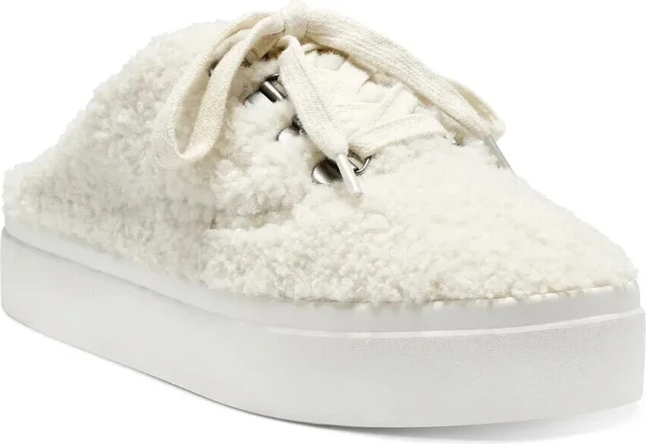 Tolini Sneakers Women's US 11 Ivory Faux Fur Slip On Shoes KHD491