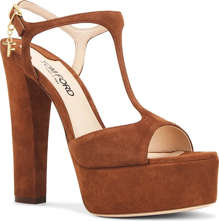 TOM FORD Angelina 130 Platform Sandal in Brown - Image 2