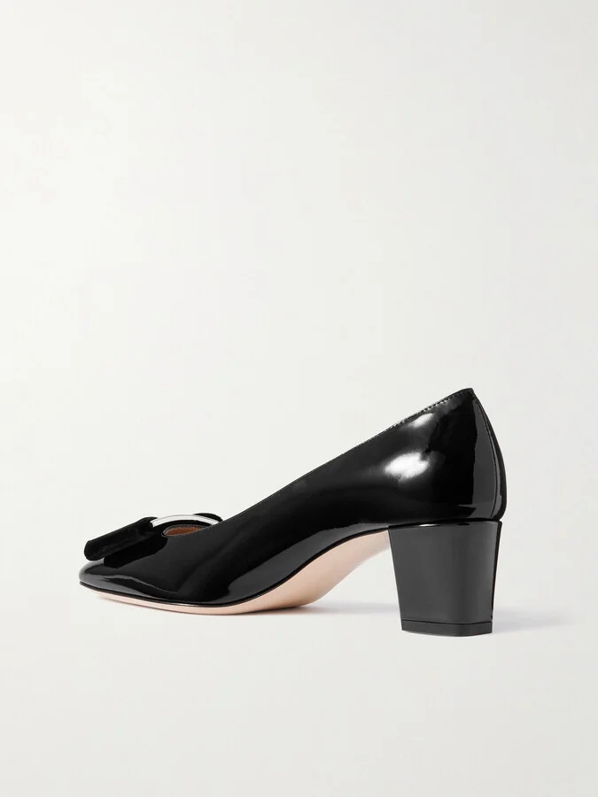 TOM FORD - Audrey Embellished Velvet-trimmed Patent-leather Pumps - Black - Image 3