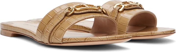 TOM FORD Beige Leather Slides - Image 4
