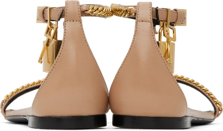 TOM FORD Beige Padlock Chain Flat Sandals - Image 2