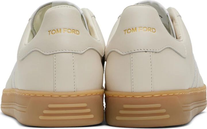 TOM FORD Beige Smoothe Leather Radcliffe Sneakers - Image 2