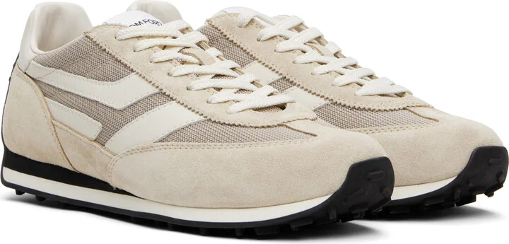 TOM FORD Beige Suede Mick Sneakers - Image 4