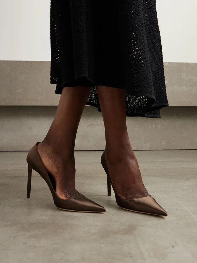TOM FORD - Betty Satin Pumps - Brown - Image 2