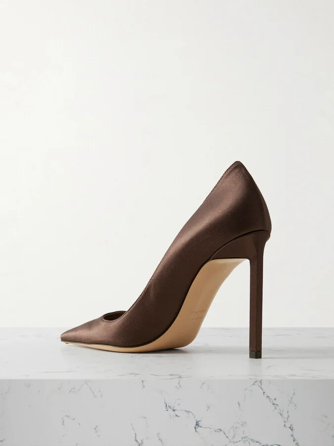TOM FORD - Betty Satin Pumps - Brown - Image 3