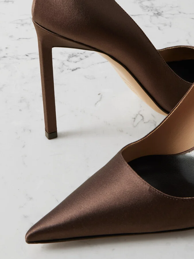 TOM FORD - Betty Satin Pumps - Brown - Image 4