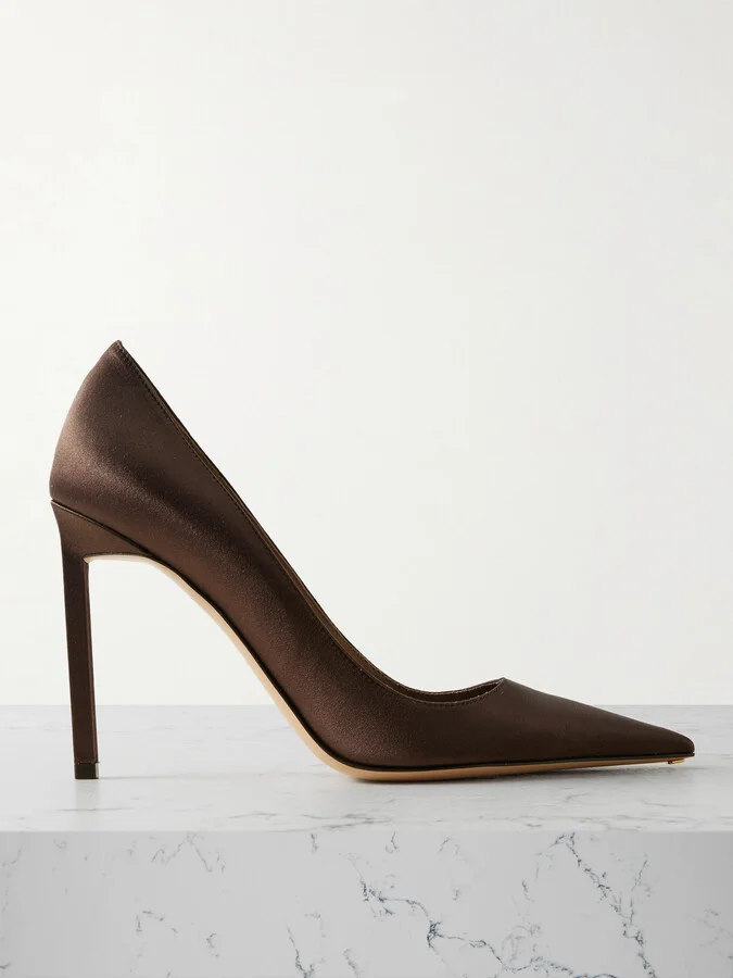 TOM FORD - Betty Satin Pumps - Brown