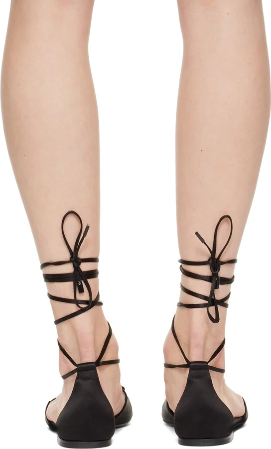 TOM FORD Black Ankle Wrap Sandals - Image 2