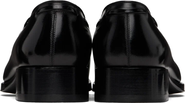 TOM FORD Black Burnished Leather Edgar Tassel Loafers - Image 2