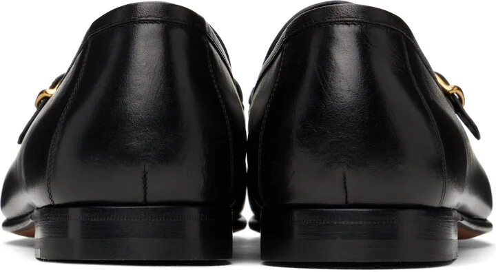 TOM FORD Black Burnished Leather Martin Loafers - Image 2