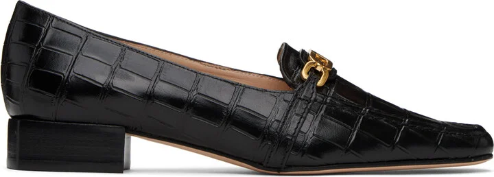 TOM FORD Black Croc Leather Loafers