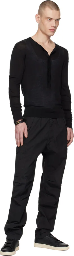 TOM FORD Black Grain Leather Warwick Sneakers - Image 5