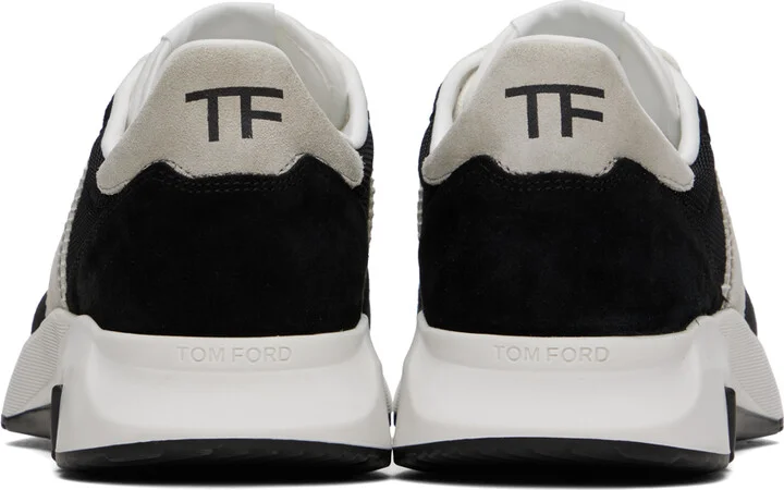 TOM FORD Black & Gray Jagga Sneakers - Image 2