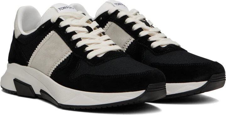 TOM FORD Black & Gray Jagga Sneakers - Image 4