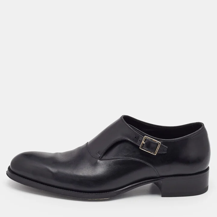 Tom Ford Black Leather Buckle Oxfords Size 44