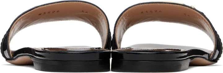 TOM FORD Black Leather Flat Sandals - Image 2